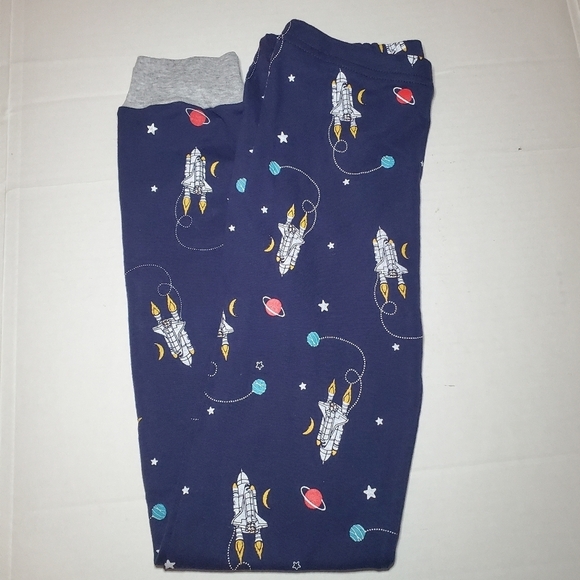 Dolphin & Fish Boys Size 10 Navy Spaceship Print Cotton 2 Piece Pajama Set - Picture 8 of 8